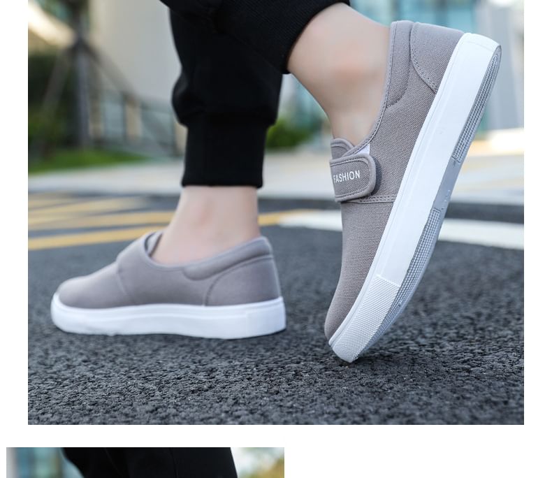 Tanzanite - Canvas sneakers met kleefband
