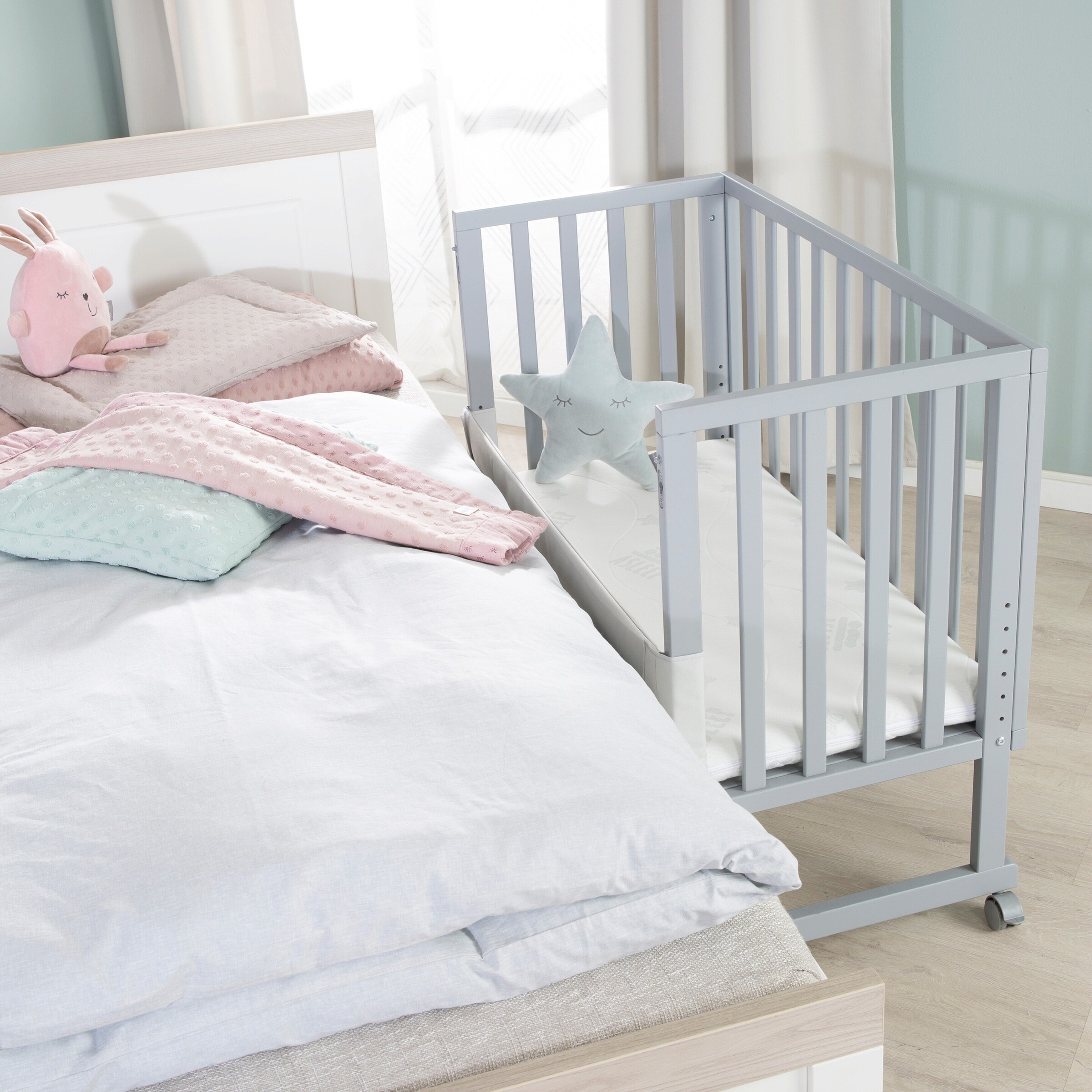 roba Stuben- & Beistellbett 3in1 mit Barriere + Matratze