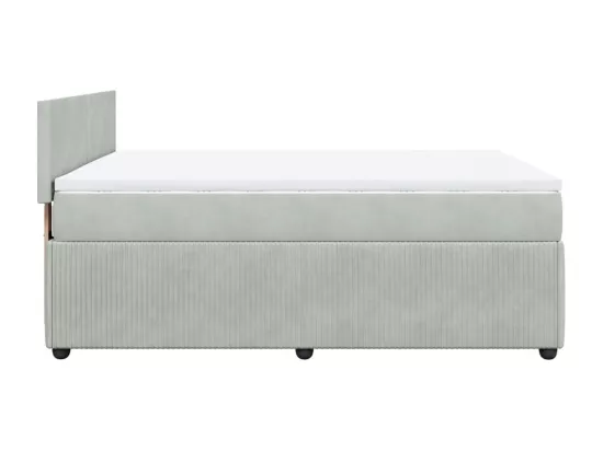 Sommier à lattes de lit et matelas Gris clair 140x190cm Velours