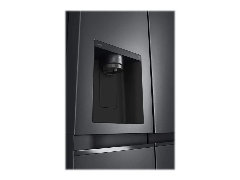 LG GSLV71MCLE - Køleskab/fryser - side-by-side med vanddispenser, isdispenser - Wi-Fi - bredde: 91.3 cm - dybde: 73.5 cm - højde: 179 cm - 635 liter - Klasse E - matsort stål