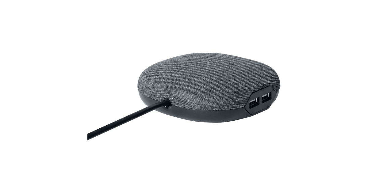 BrennenstuhlEstilo laadstation met textieloppervlak stekkerdoos  (Antraciet/zwart, 3 meter kabel, 1x Eurostekker, 2x USB-lader)