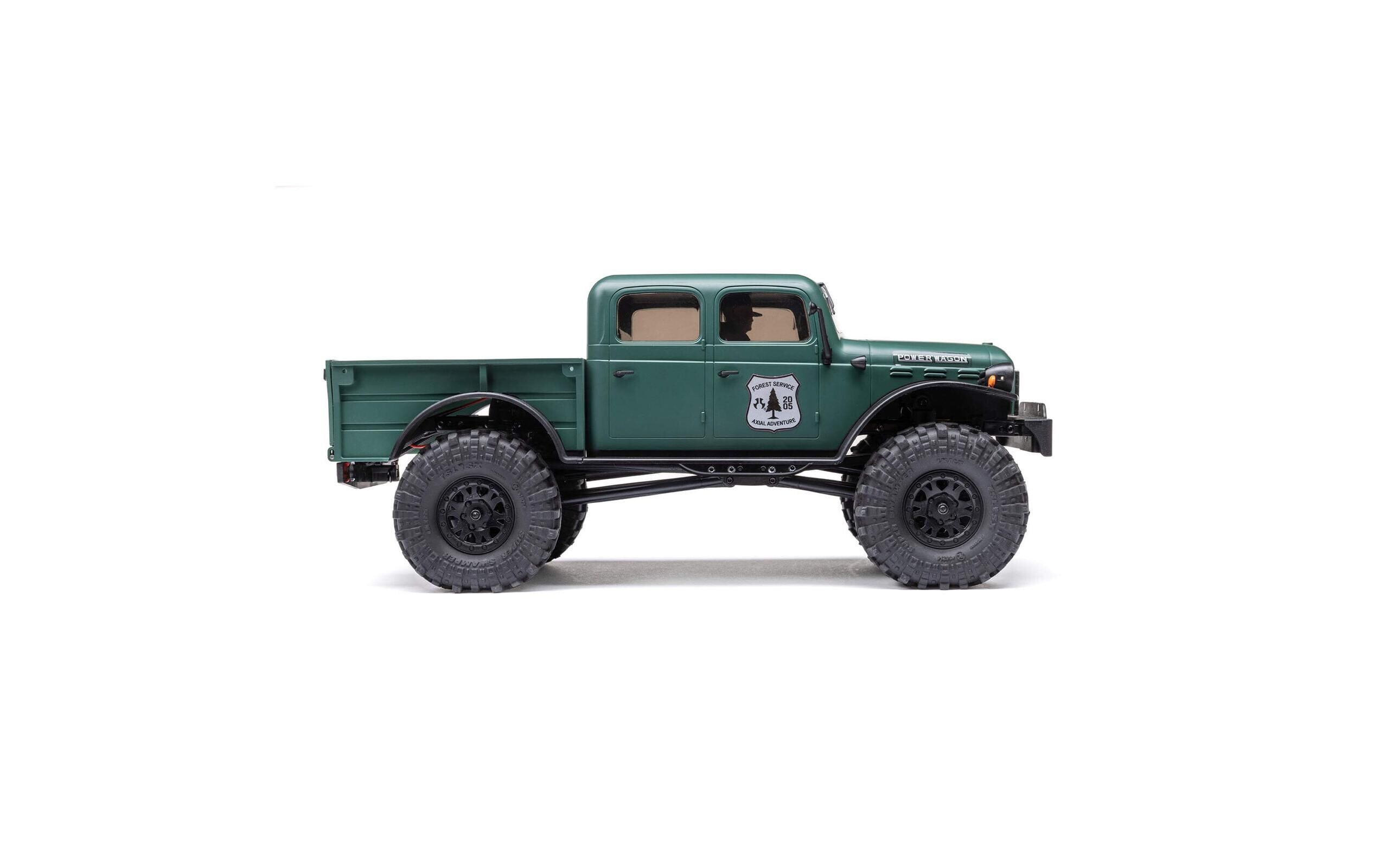 Scale Crawler SCX24 Dodge Power Wagon Grün, 1:24, RTR<br>Kleiner 4wd Rock Crawler mit 4-Türiger Powerwagon Karosserie