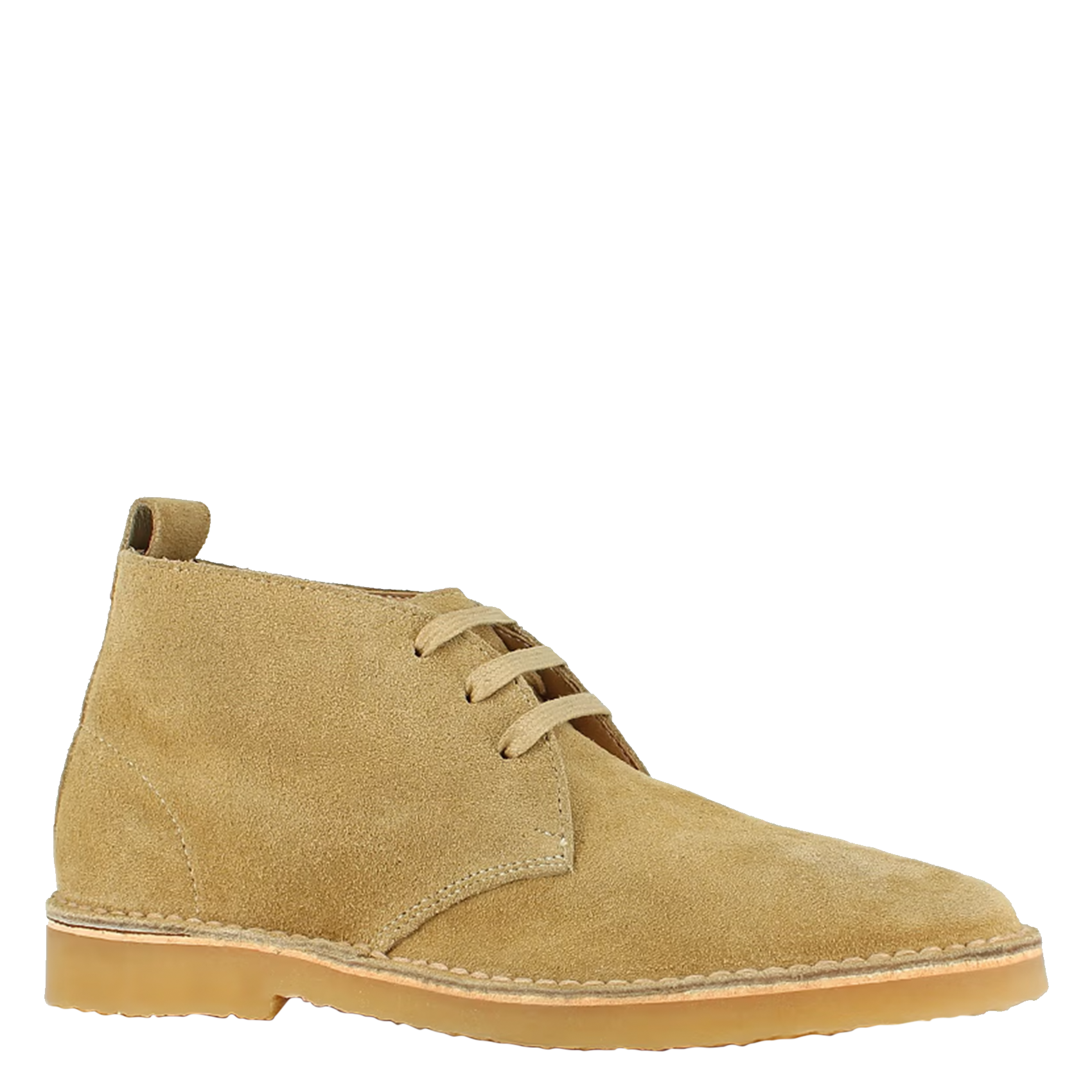 MAXIME - Boots à lacets en cuir velours | Beige