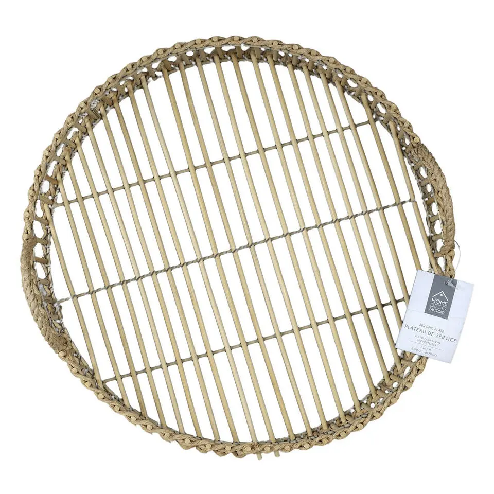 Home Deco Factory dienblad van bamboe - Rond - 40 x 6 cm