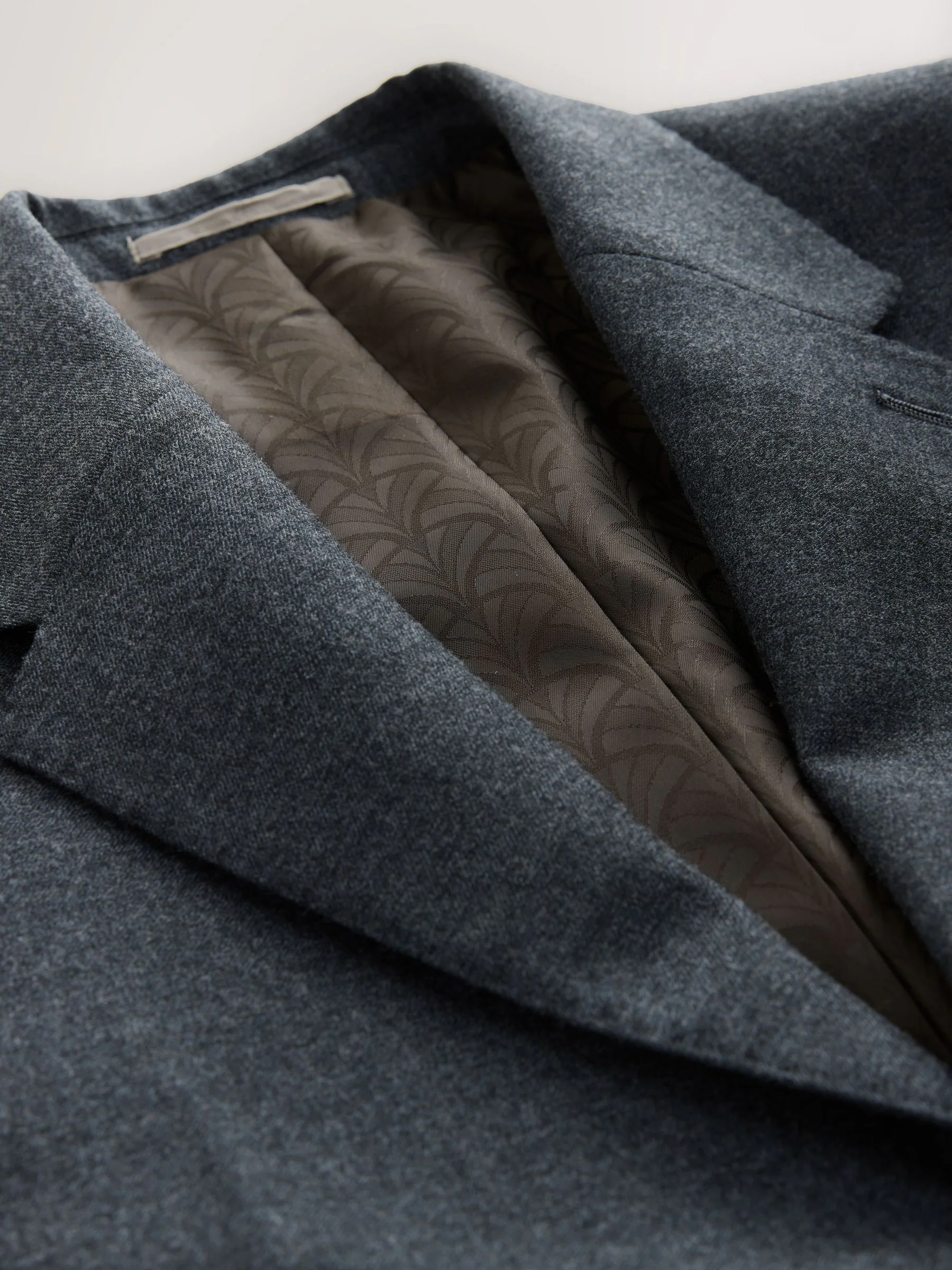 Blauw - Tailored Fit Merino Wool Blend Suit Jacket