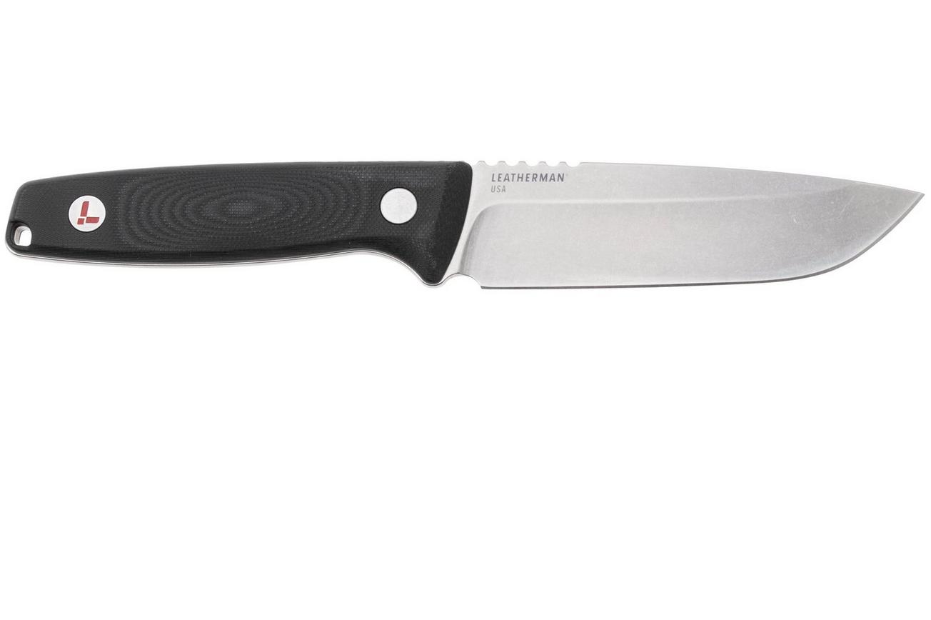 Leatherman Trac 833408 CPM Magnacut, Jet Black G10, bushcraftmes, lederen foedraal