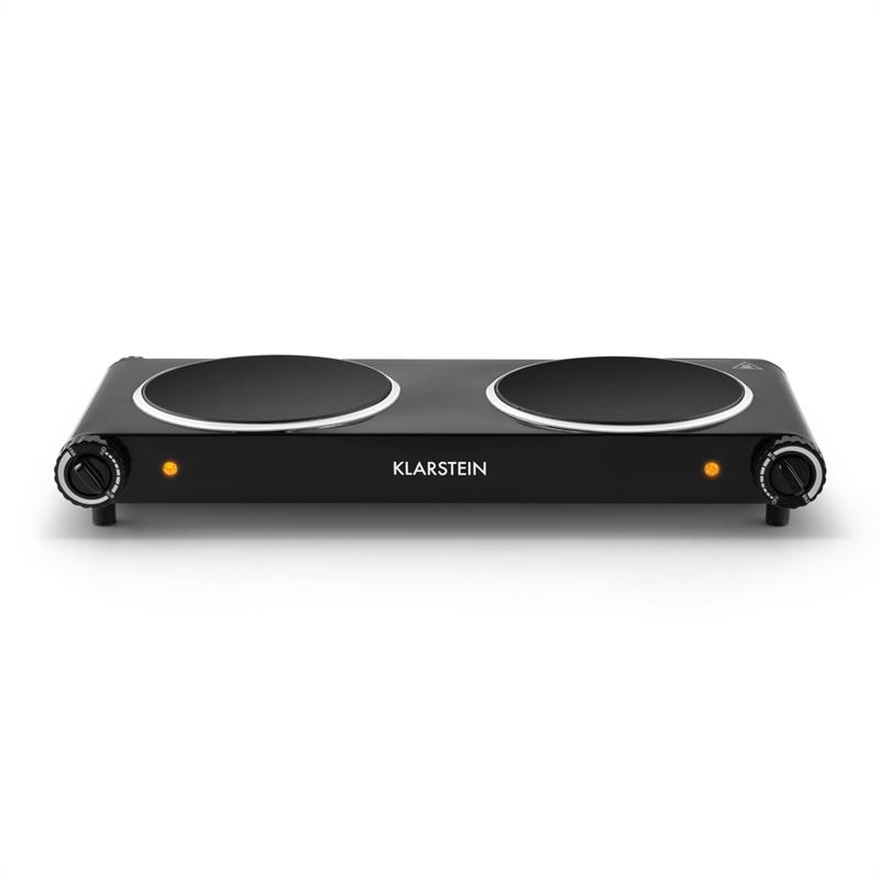 Captain Cook² Doppel-Kochplatte Infrarot 2400W Edelstahl schwarz Schwarz