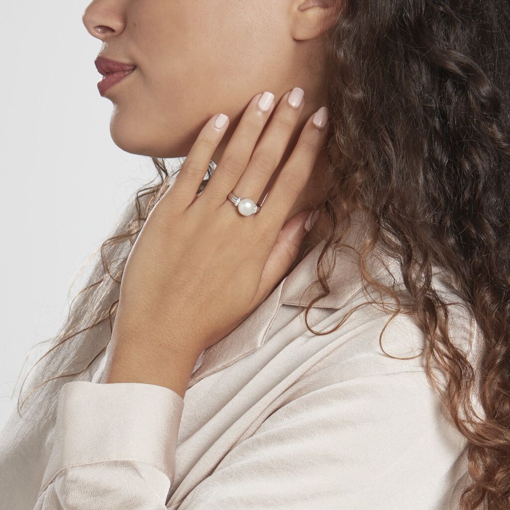 Bague Argent Icare Perle De Culture Oxyde De Zirconium