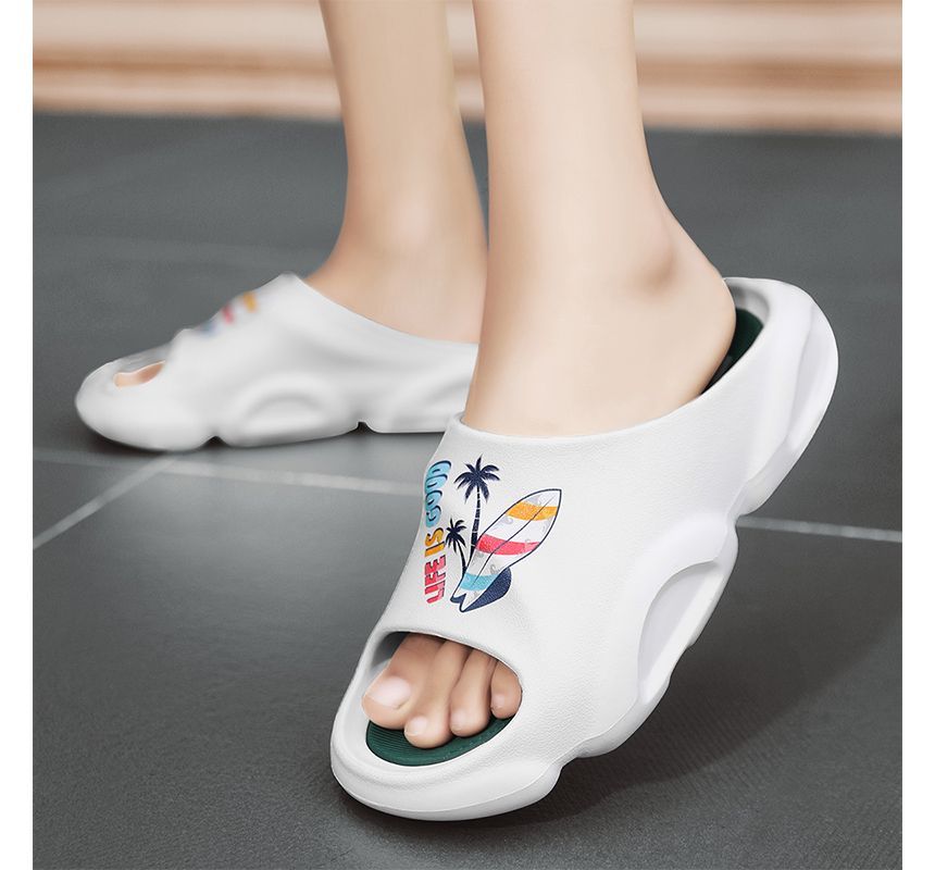HANO - Color Block Canvas Slip-Ons / Slide Sandalen