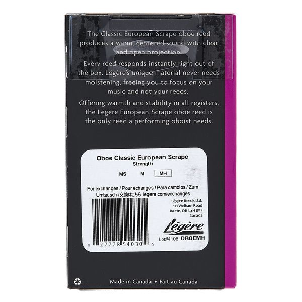 Legere Oboe Reed Medium Hard