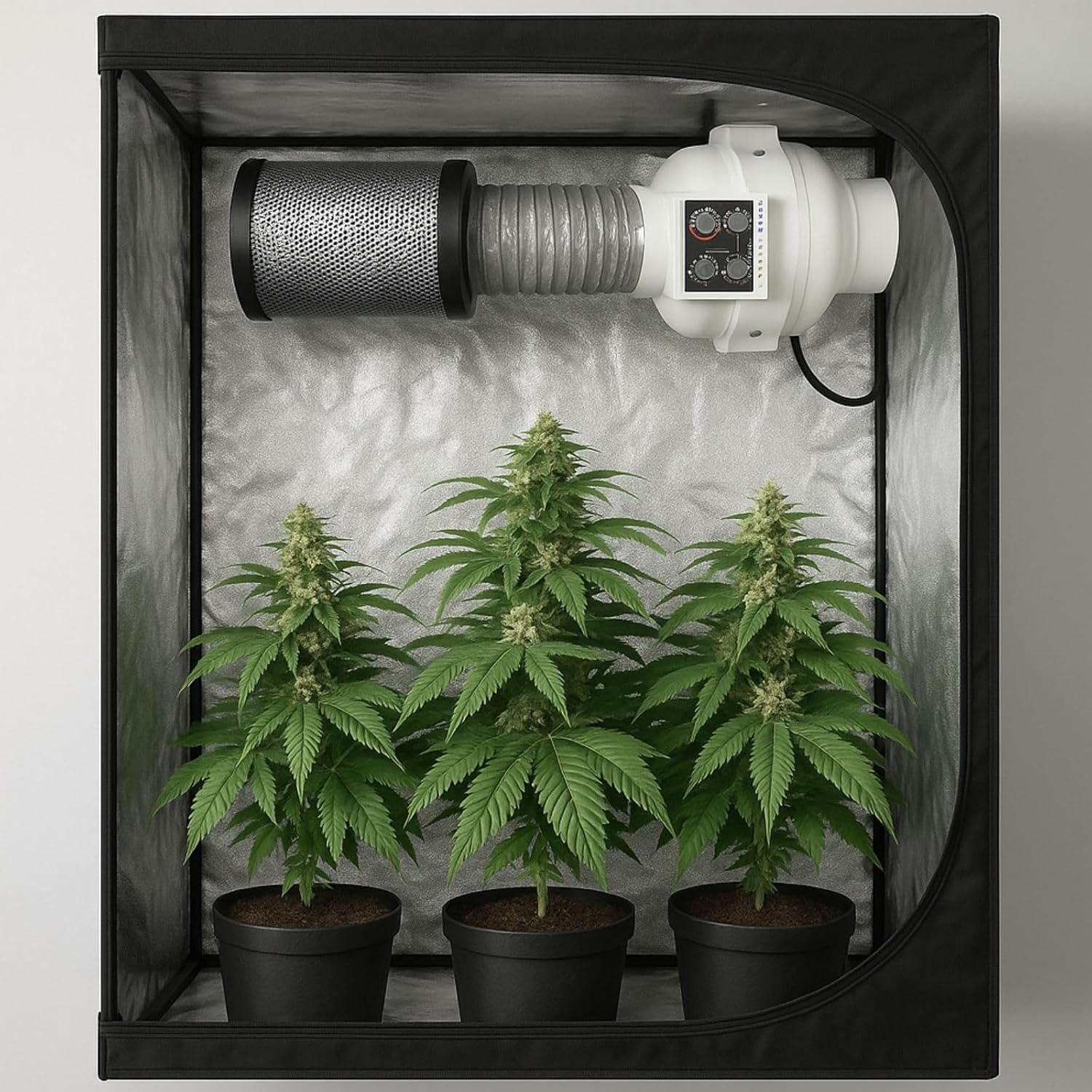 Weedness Grow Abluft Set Prima Klima Controlled 0-680 m³ Belüftungsset - Indoor Anbau Lüftungsset Rohrventilator Grow-Box Belüftungssystem