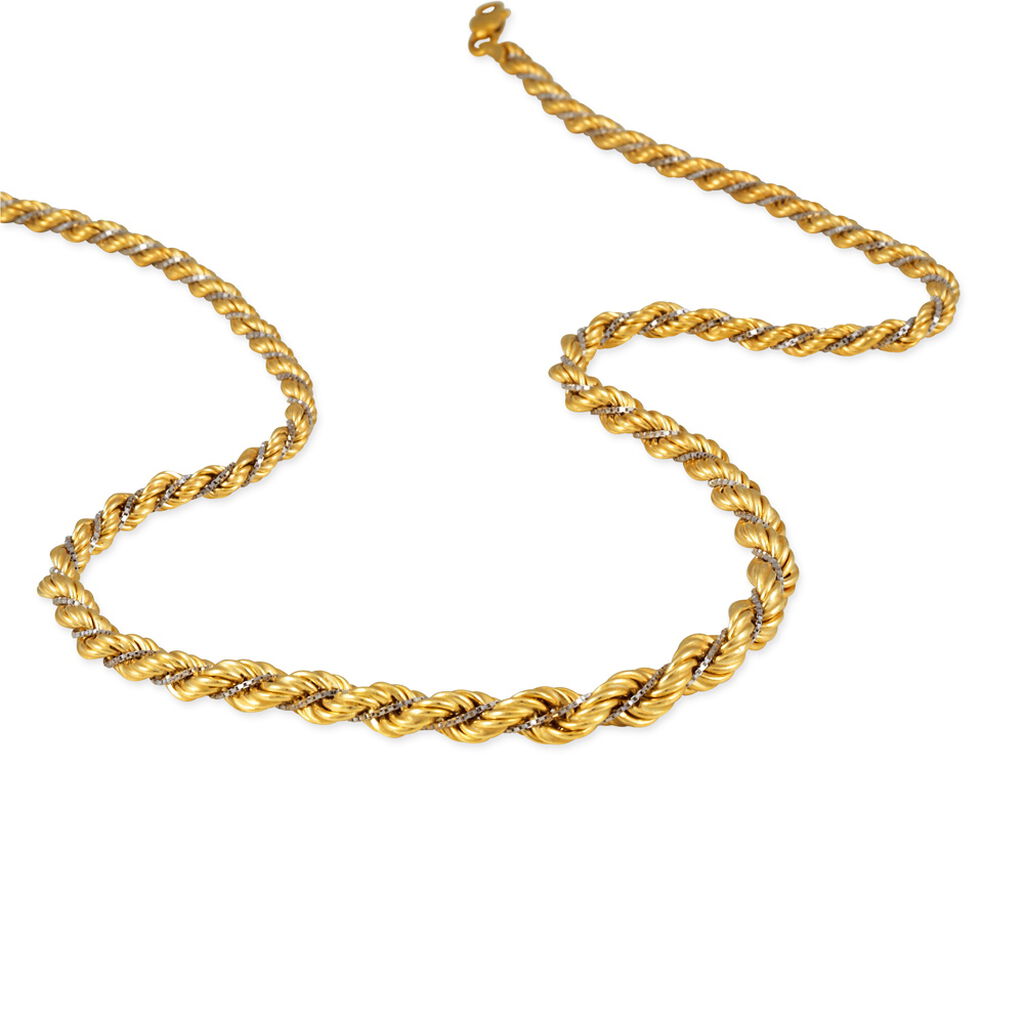 Collier Jerry Danilo Maille Corde Et Venitienne Or Bicolore