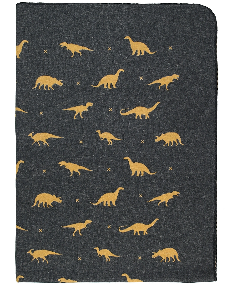 Kuscheldecke DINOS (140x200) in anthrazit/beige