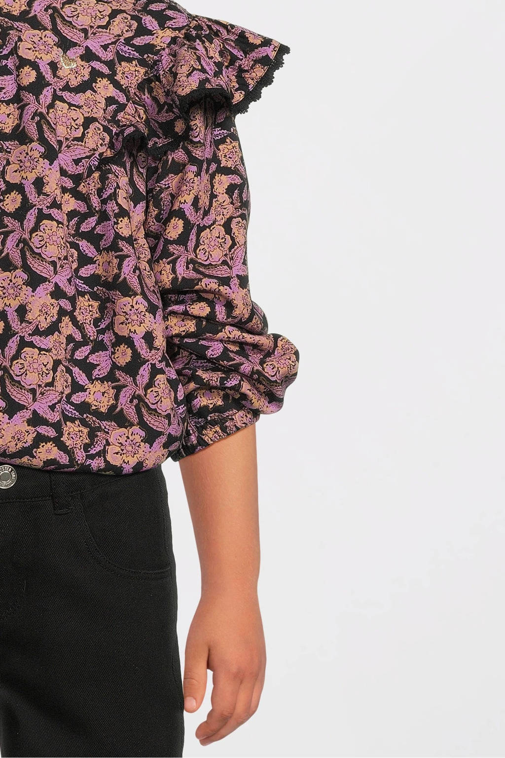 LOOXS blouse met all over print paars