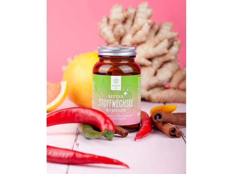 Bitterliebe Stoffwechsel Komplex 90 Kapseln Bitterstoffe plus natürliche Vitamine & Mineralstoffe für einen gesunden Stoffwechsel