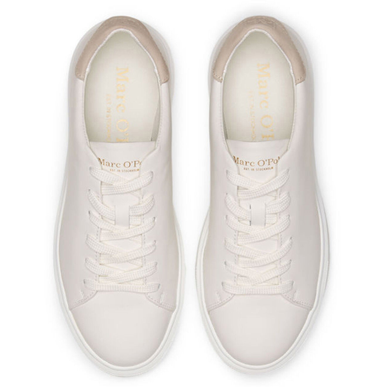 Marc O'Polo Sneakers en Cuir à Semelle Epaisse écrues