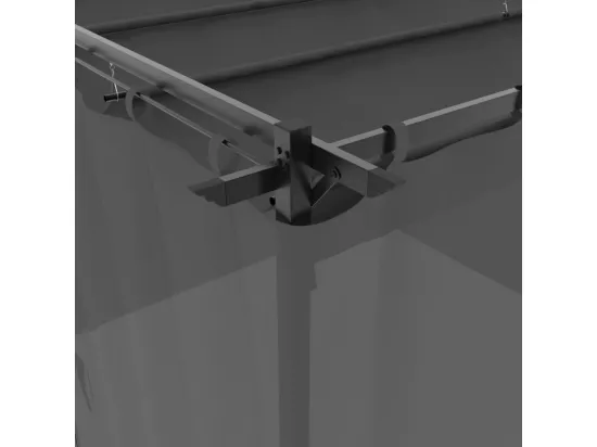 Tonnelle avec rideaux anthracite 3x3 m acier