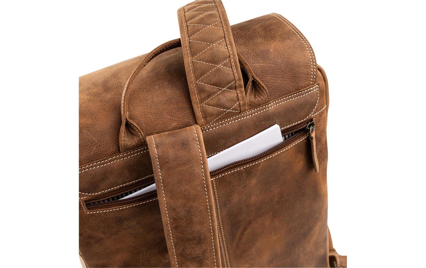 Fotorucksack Kapstadt Cognac<br>Fotorucksack aus echtem Leder