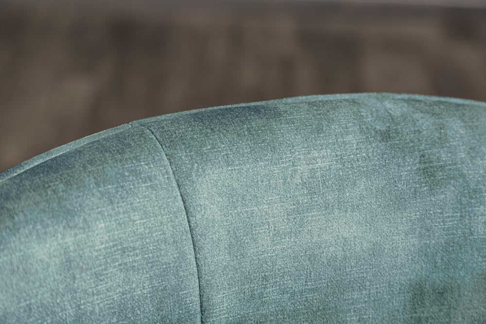 invicta INTERIOR Drehbarer Design Stuhl Euphoria 180° Petrol Samt mit Armlehne Metallgestell schwarz Küchenstuhl Esszimmerstuhl Esstischstuhl Samtstuhl