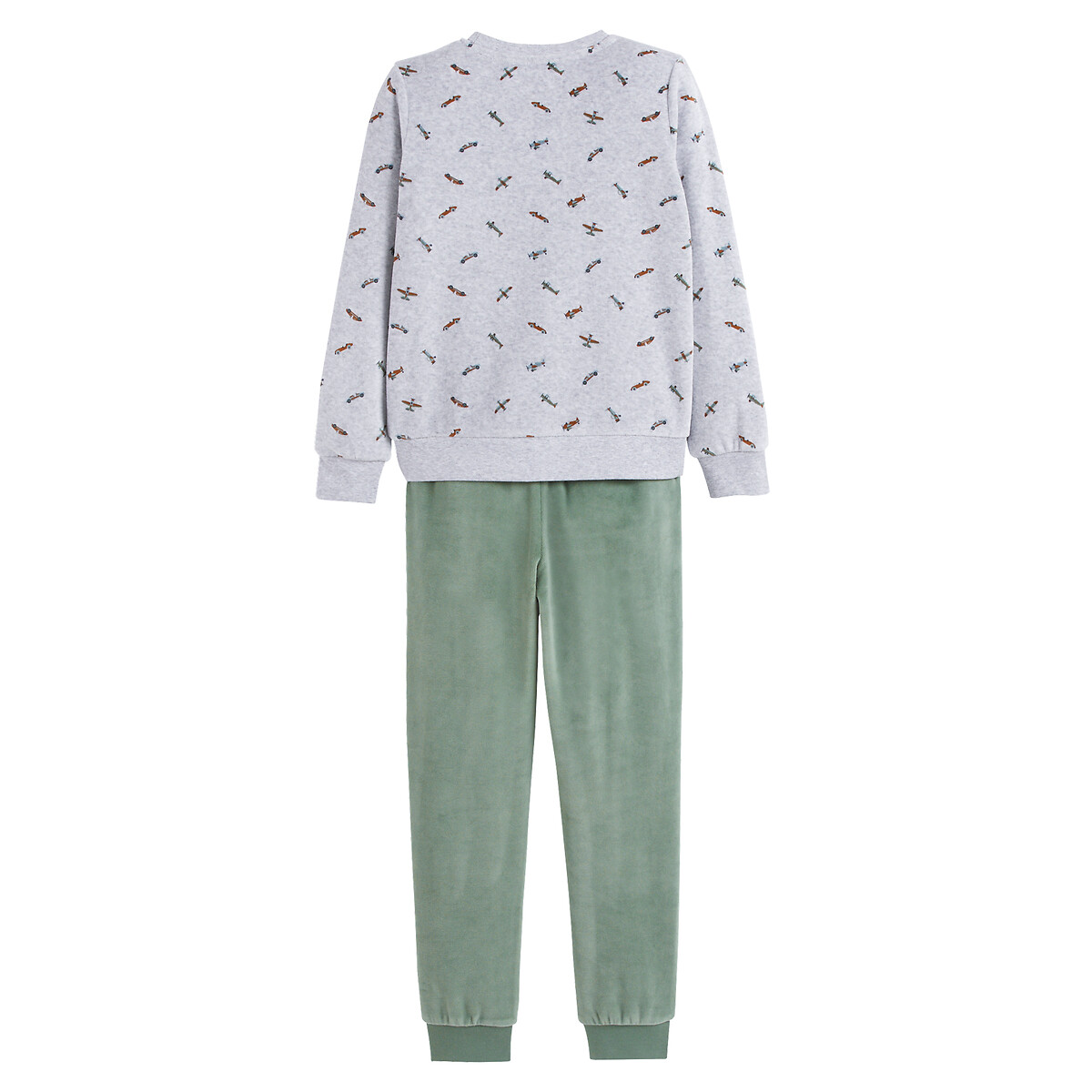 COLEÇÕES LA REDOUTE<br>Pijamas de veludo com estampas de aviões e carros