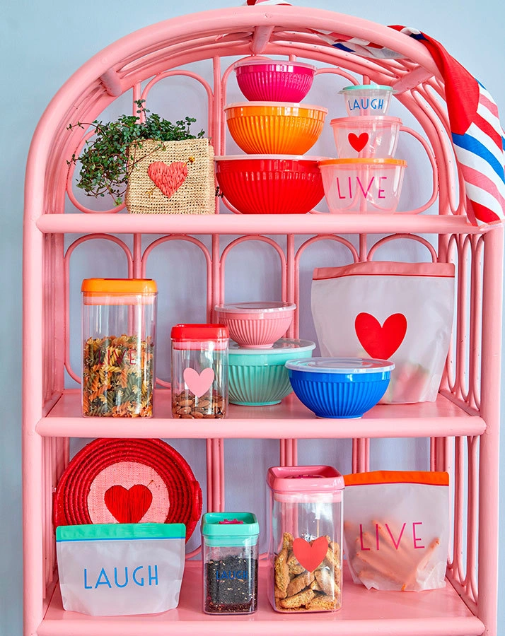 Vorratsdose LOVE 2er-Set in transparent/bunt