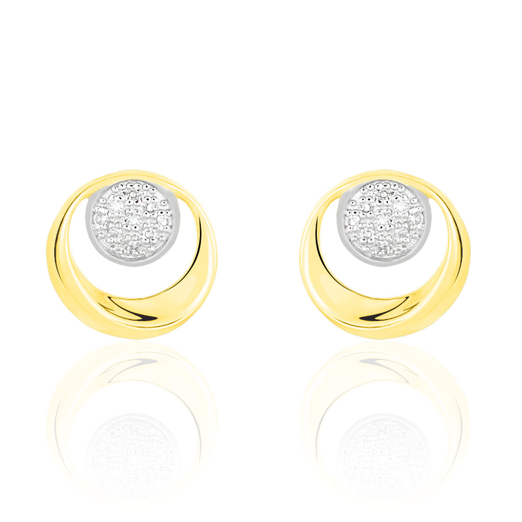 Boucles D'oreilles Puces Liana Or Jaune Diamant
