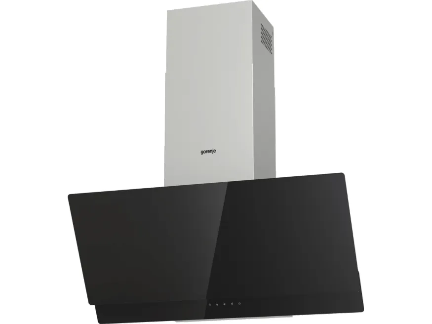 Gorenje Essential WHI949EXBG - Hætte - skorsten vinklet - bredde: 90 cm - dybde: 33.5 cm - udtrækning og recirkulation (-) - med intern motor - rustfrit stål/sølv
