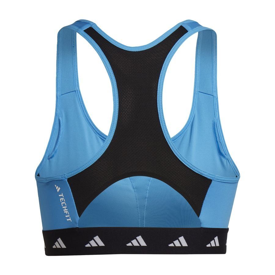 adidas Brassière PowerReact Medium Support - Bleu/Noir/Blanc Femme