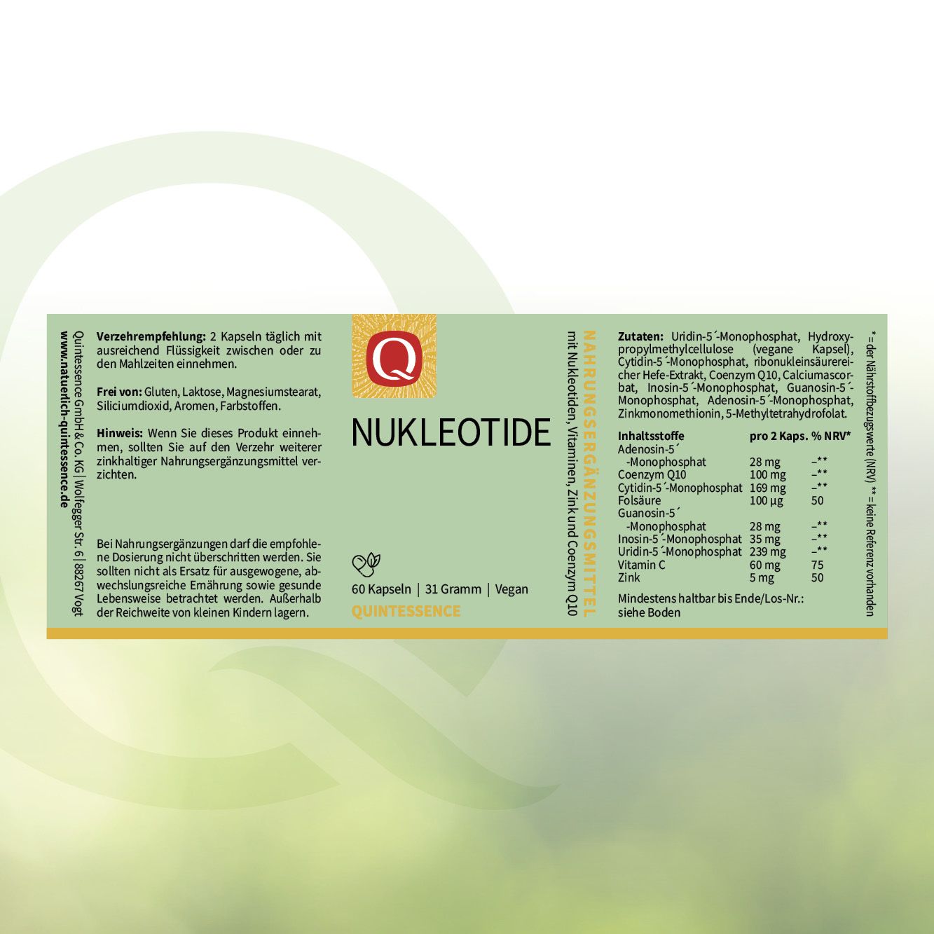 Nukleotide Kapseln von Quintessence