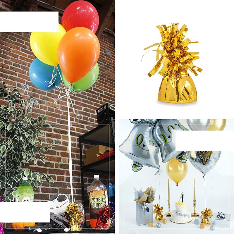 (2er Set) 6x8cm Ballon Gewicht Luftballon Beschwerer - Silber