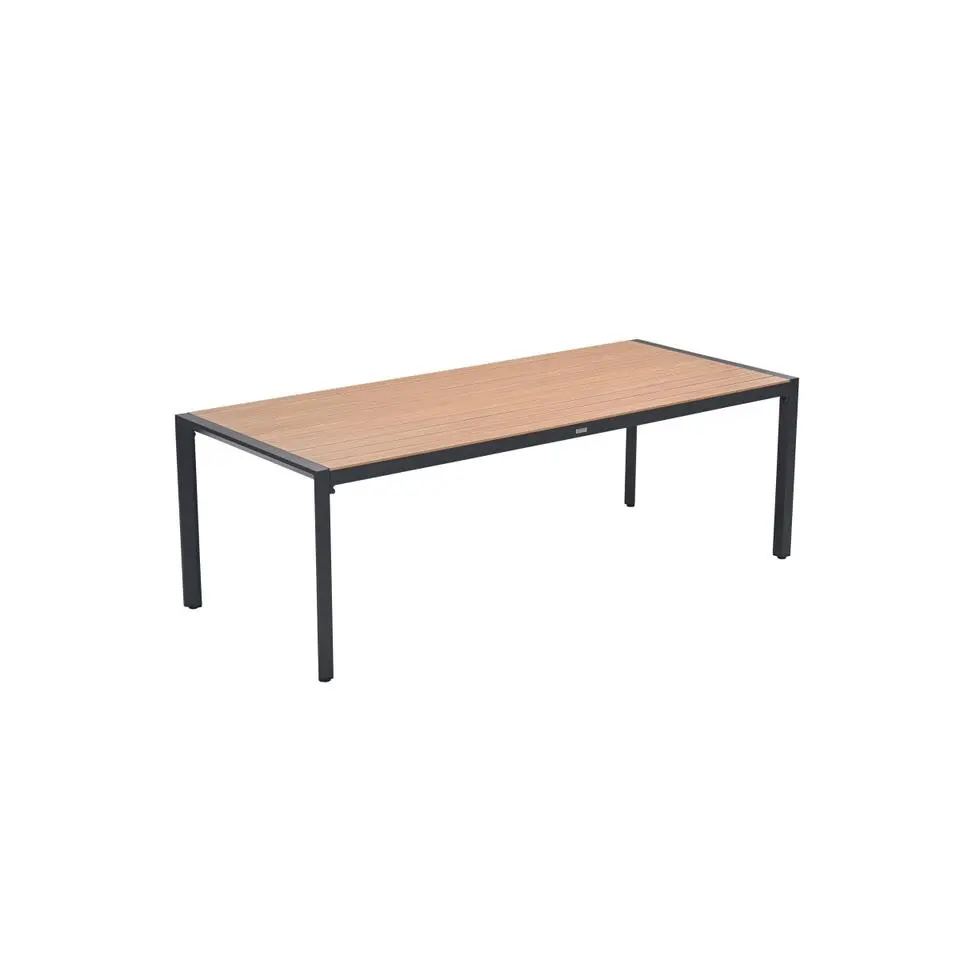 Felini tafel- 220x93 cm - carbon black - light teaklook