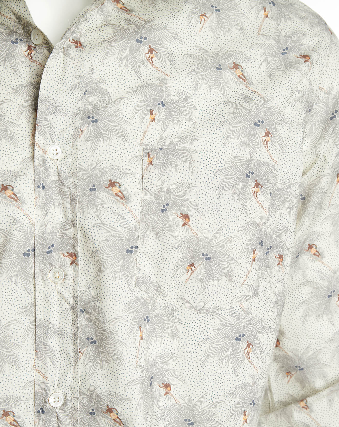 Hartford Chemise regular Paul imprimé Cocotier écru/gris