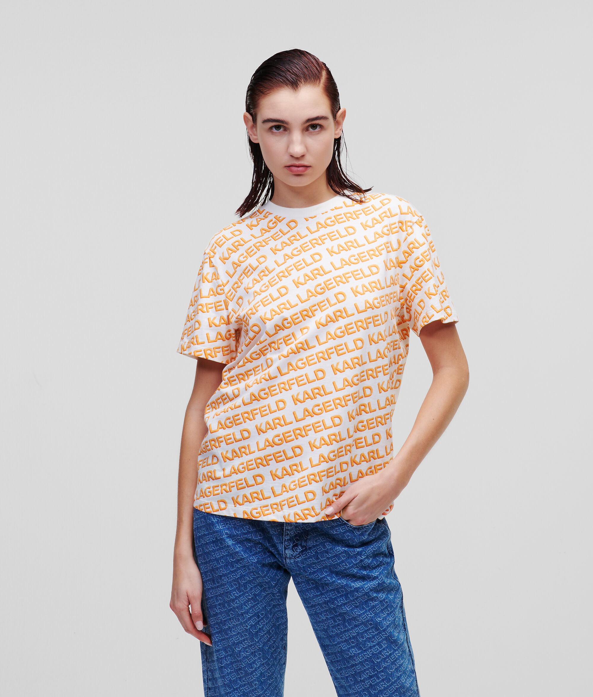 T-SHIRT AVEC LOGO KARL FAÇON ALL-OVER