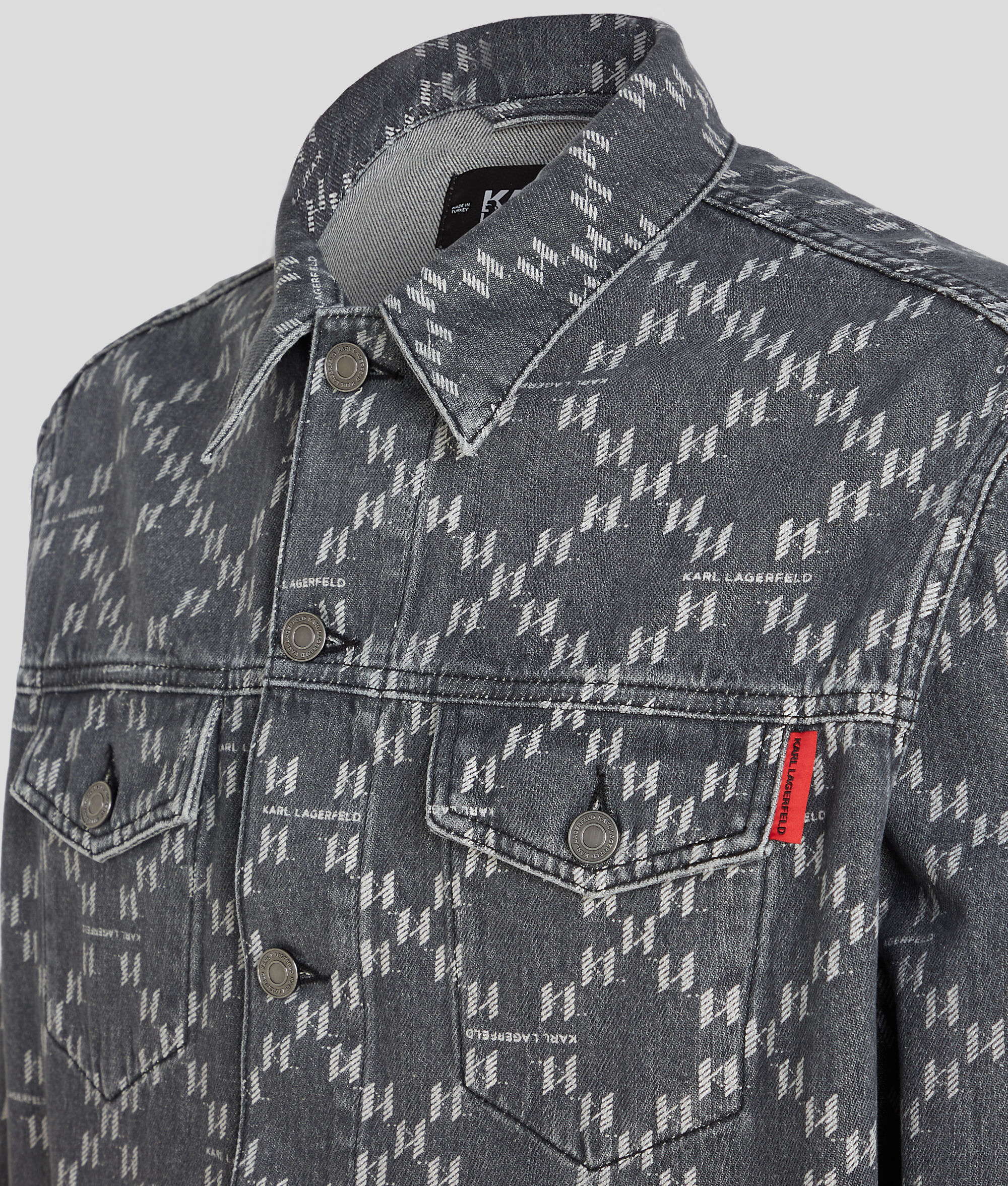 VESTE EN DENIM À MOTIF DIAMANT KL MONOGRAM