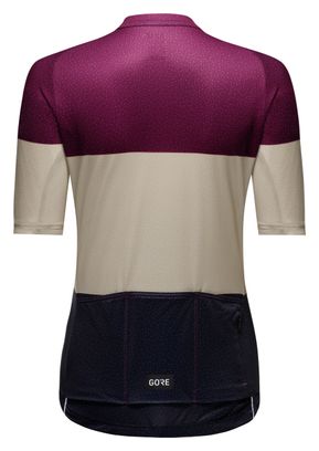 Maillot Manches Courtes Gore Wear Spirit Stripes Violet/Beige