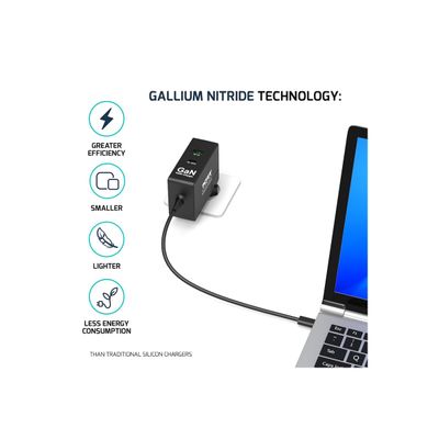 PORT Connect - Chargeur secteur universel USB-C et USB-A Quick Charge - GaN 100 Watt