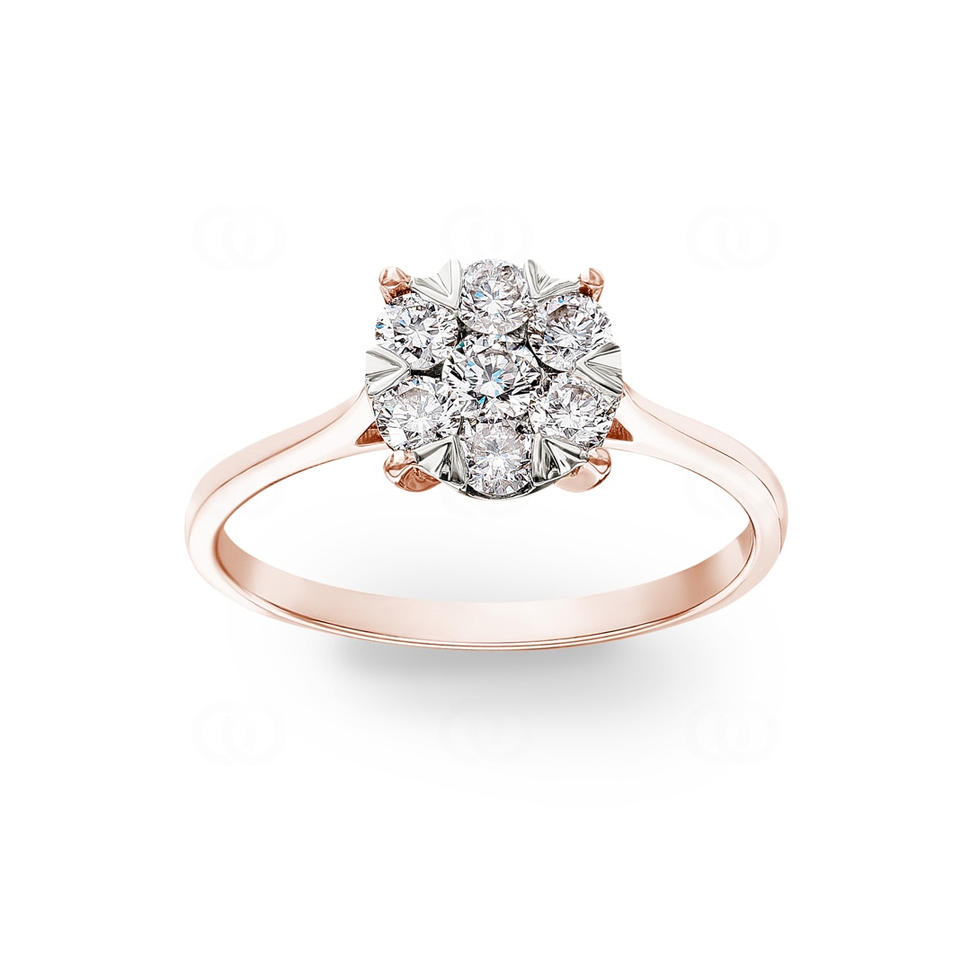 0.49 Karat Diamanten Verlobungsring 750/18 K Roségold