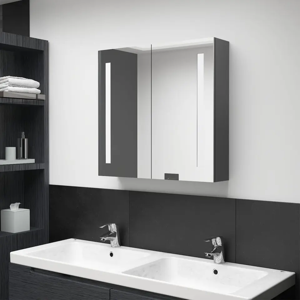 vidaXL - Badkamerkast - Grijs - MDF - 62 x 14 x 60 cm