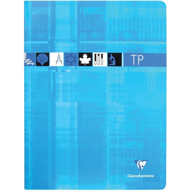 Cahier Travaux Pratiques piqué 24x32cm 64 pages petits carreaux + uni Couleur aléatoire - Assortis