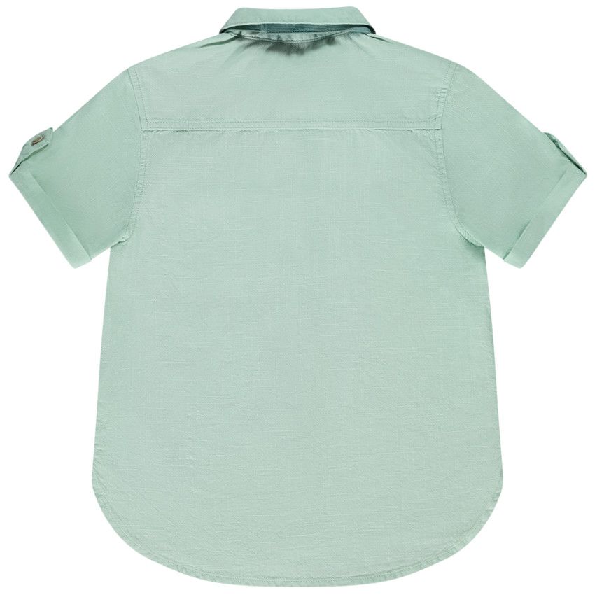 Chemise manches courtes unie avec nœud papillon pour garçon - Vert