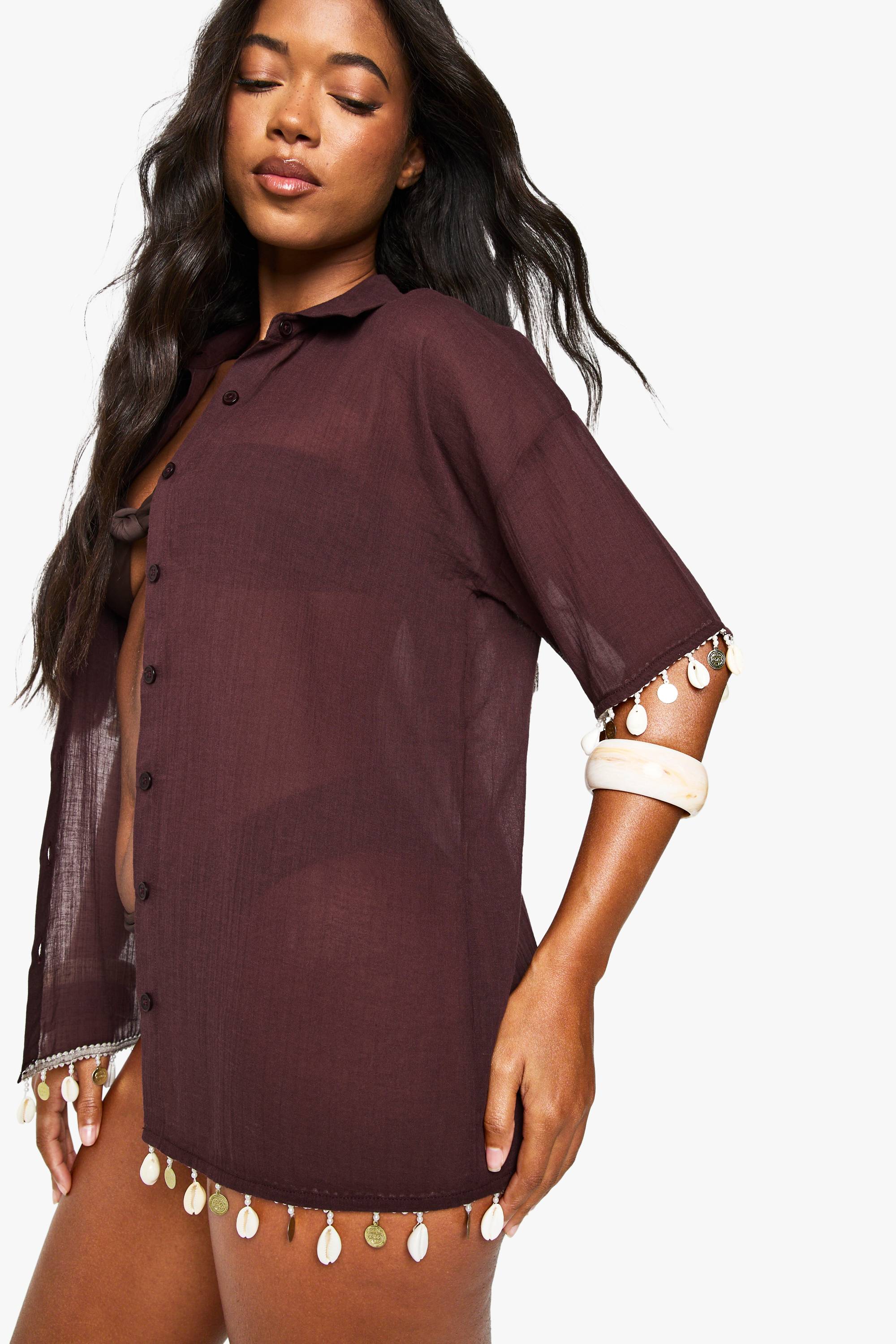 boohoo Chemises De Plage Ornées De Coquillages