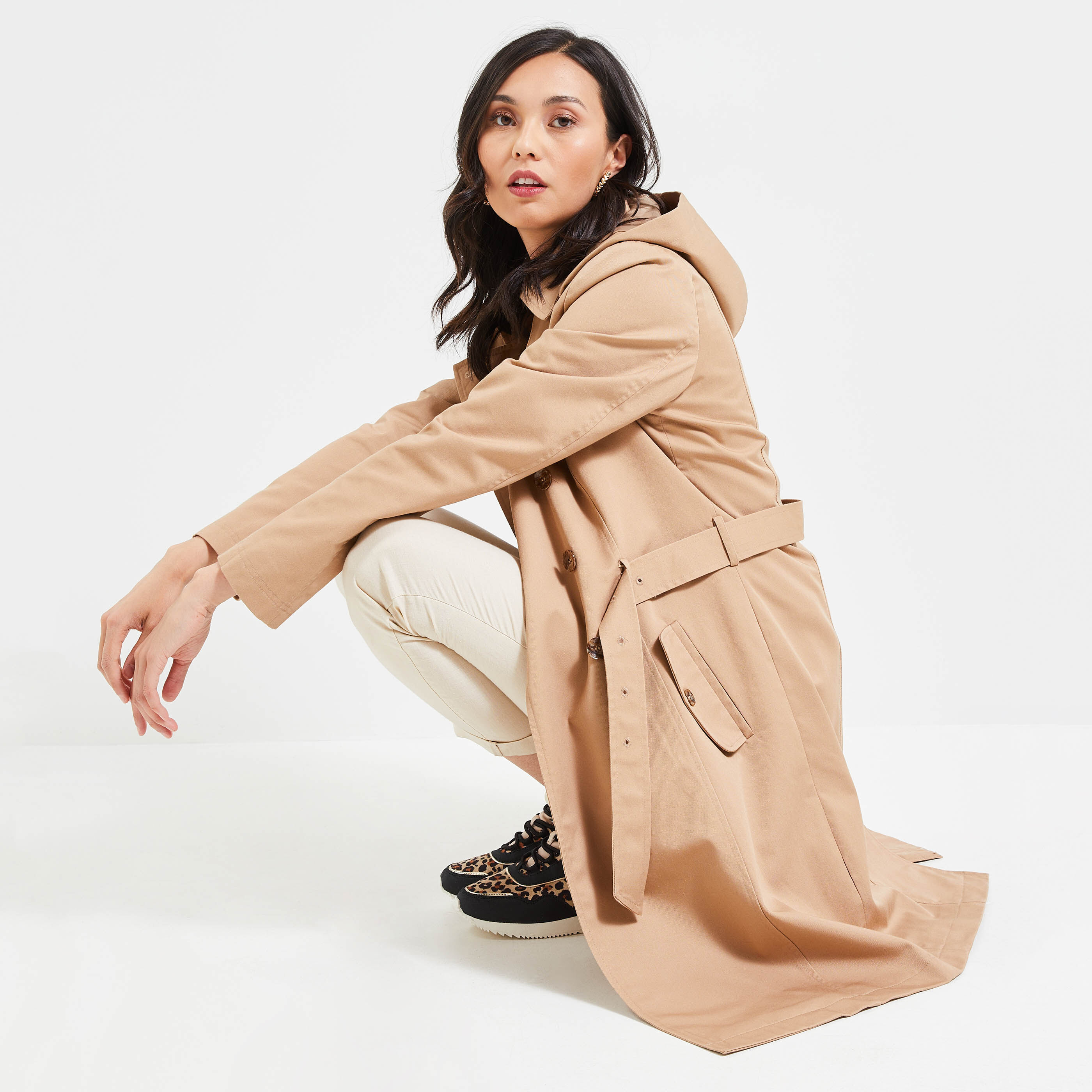 Trench long femme - CAMEL