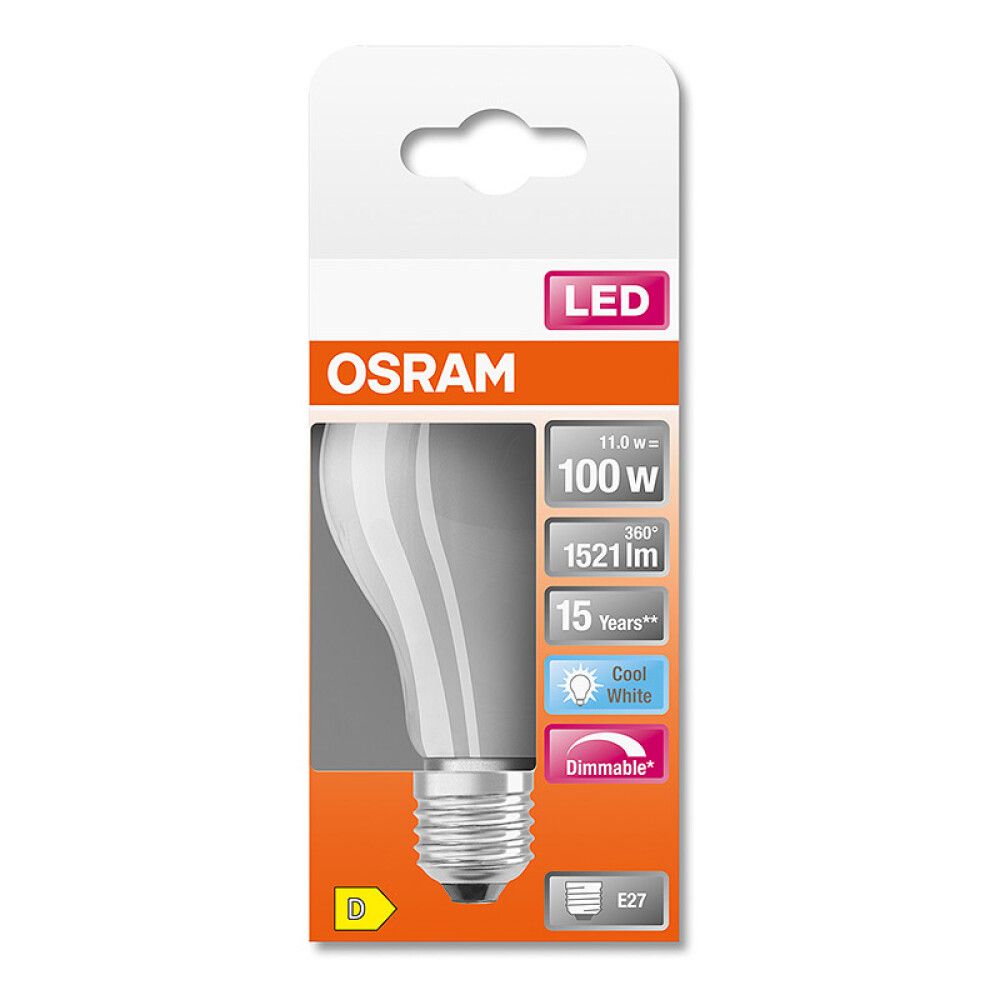 LYSPÆRE OSRAM LED FR E27 1521LM 11W