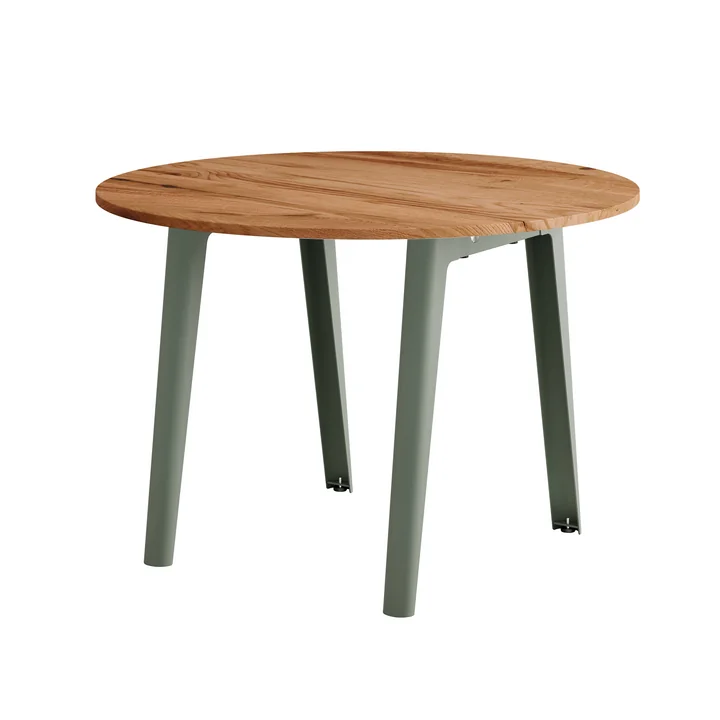 TipToe - NEW MODERN Esstisch Ø 110 cm, recyceltes Altholz / eucalyptus grey