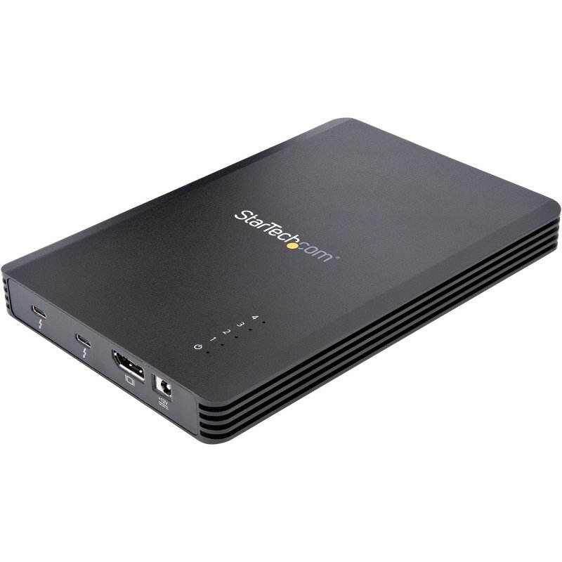 StarTech.com Boîtier SSD M.2 NVMe Thunderbolt 3 à 4 Baies - Boîtier Disque Dur Externe 1 DisplayPort vidéo et 2 Ports TB3 Downstream - Boîtier pour Disque Dur - Boîtier SSD Externe, 40Gbps, Alimentation 72W