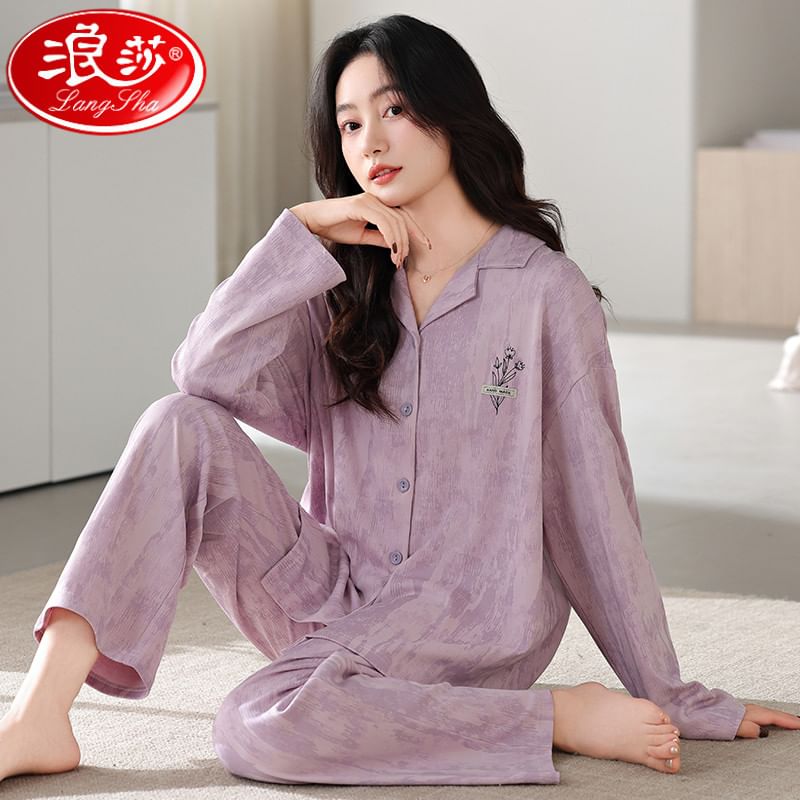Jeony - Pyjamaset met lange mouwen en bloemenprint
