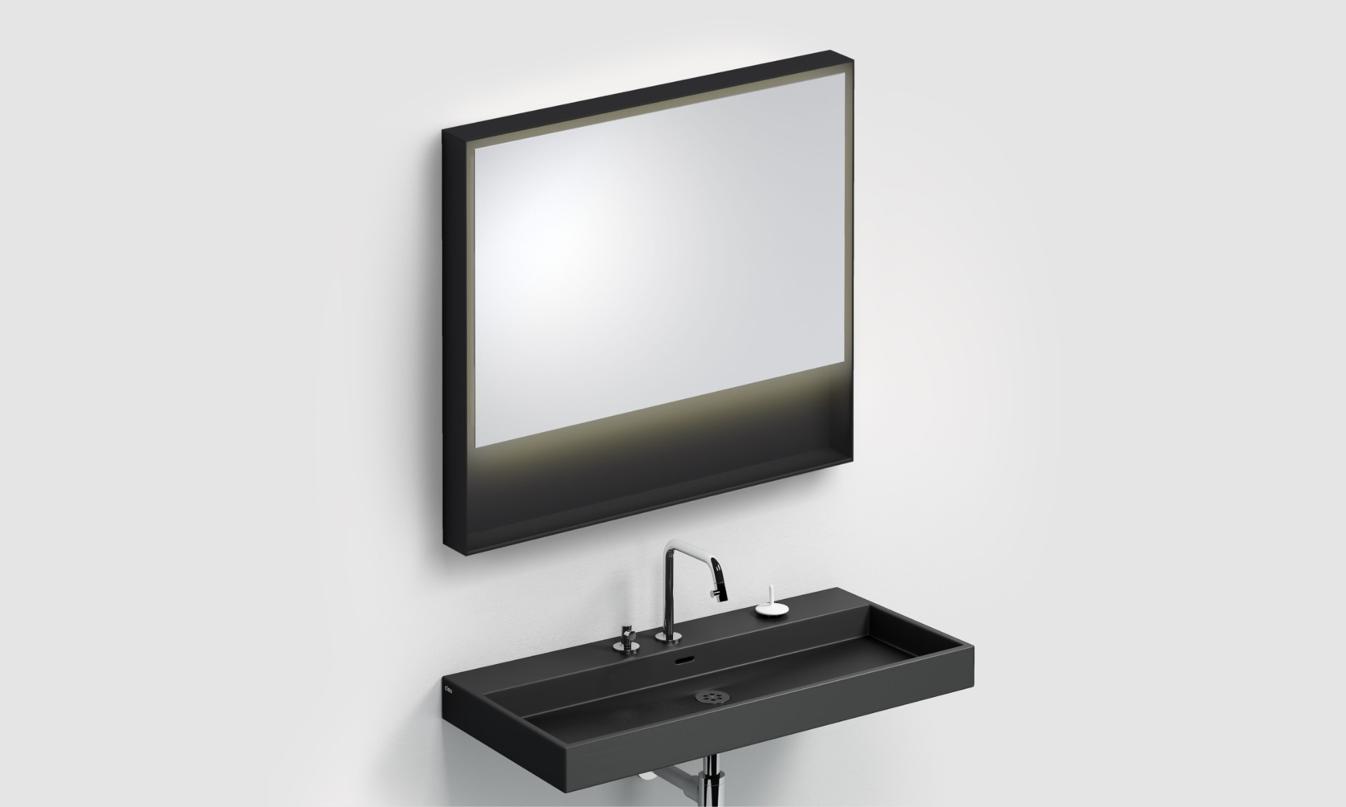 Clou Look at Me spiegel met LED-verlichting 90x80cm zwart mat