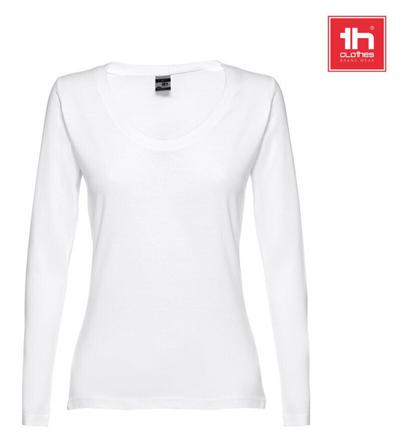 TH Clothes 30125 - T-shirt à manches longues ceinturé pour femmes