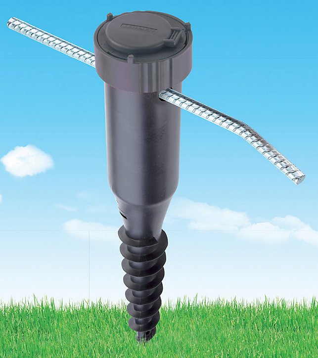 Douille de fixation Leifheit à visser ajustable pour séchoir parapluie