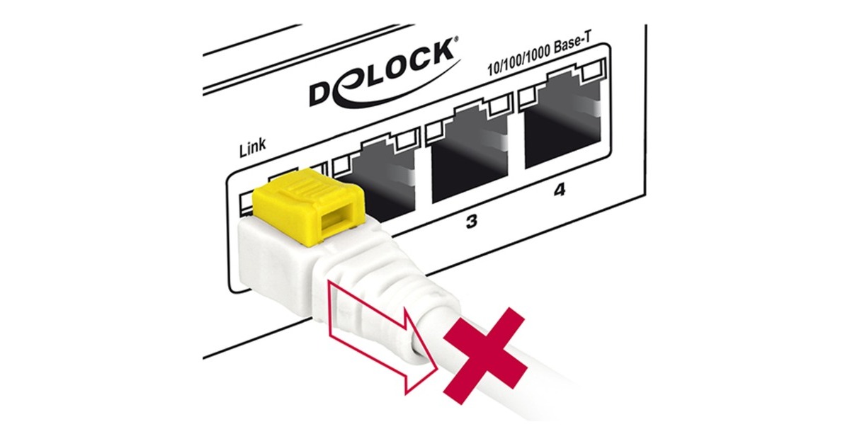 DeLOCKPatchkabel RJ-45 Secure met Cat.6a  (Wit, 85332, 2 meter)